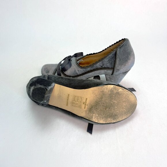 Chelsea Crew Madison Grey Velvet Oxford Heels - Picture 8 of 8